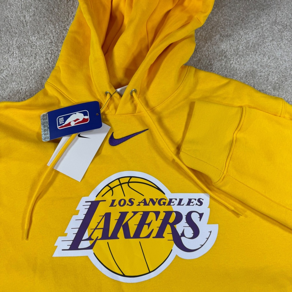 Nike NBA Los Angeles Lakers Pullover Hoodie Yellow Mens Medium CN1020-728